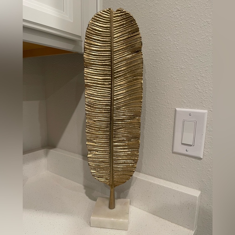 CB2 Gold Leaf Statue on Marble Base